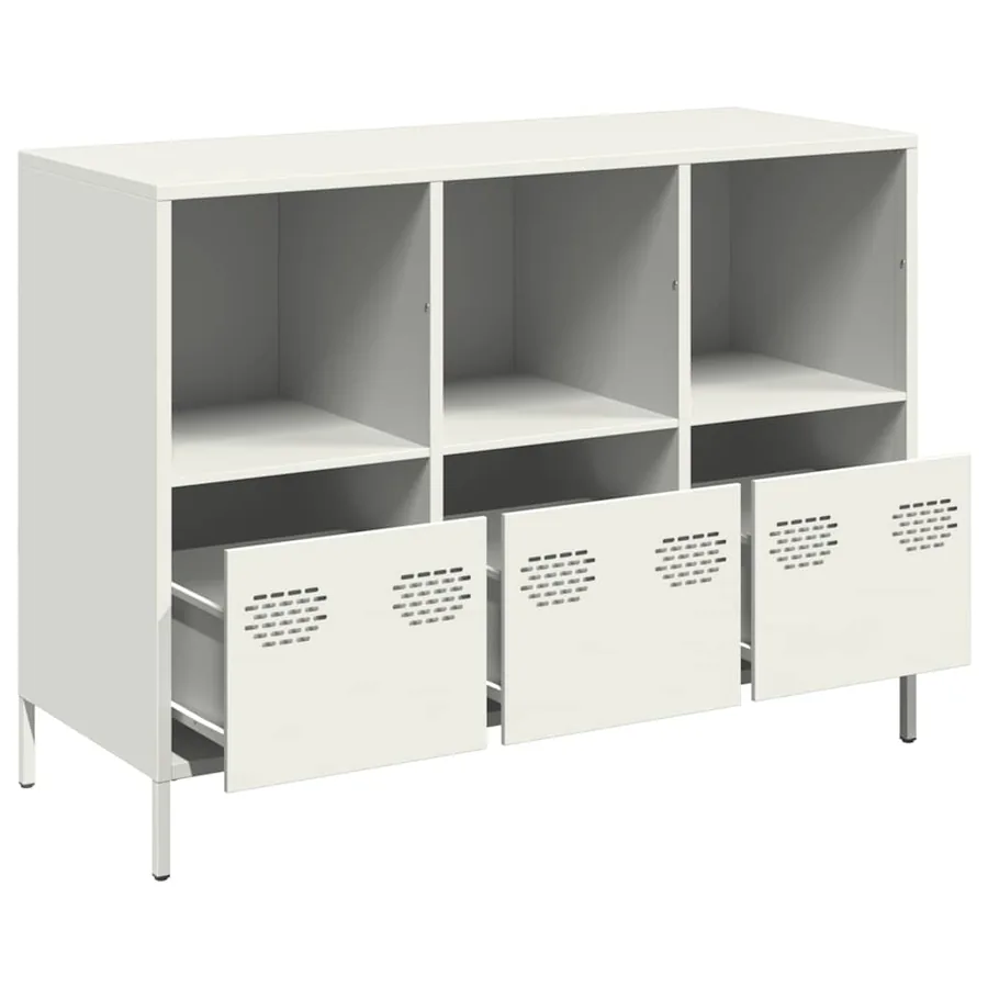 Buffet blanc 101,5x39x73,5 cm acier laminé à froid - 4