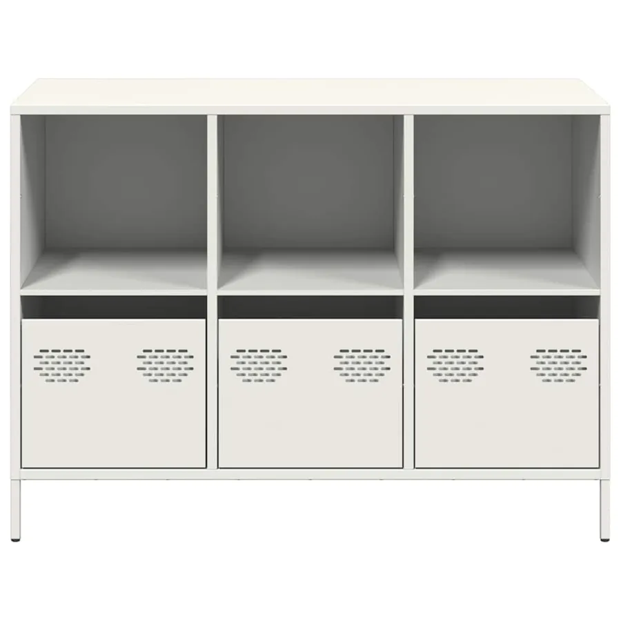 Buffet blanc 101,5x39x73,5 cm acier laminé à froid - 5
