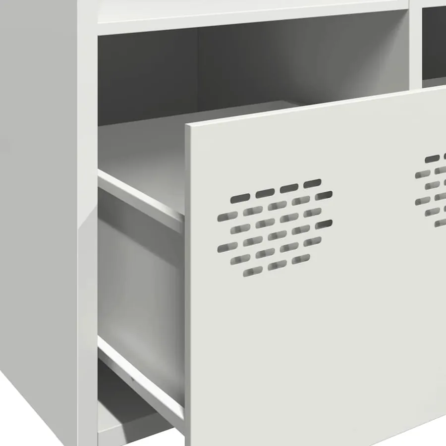 Buffet blanc 101,5x39x73,5 cm acier laminé à froid - 9