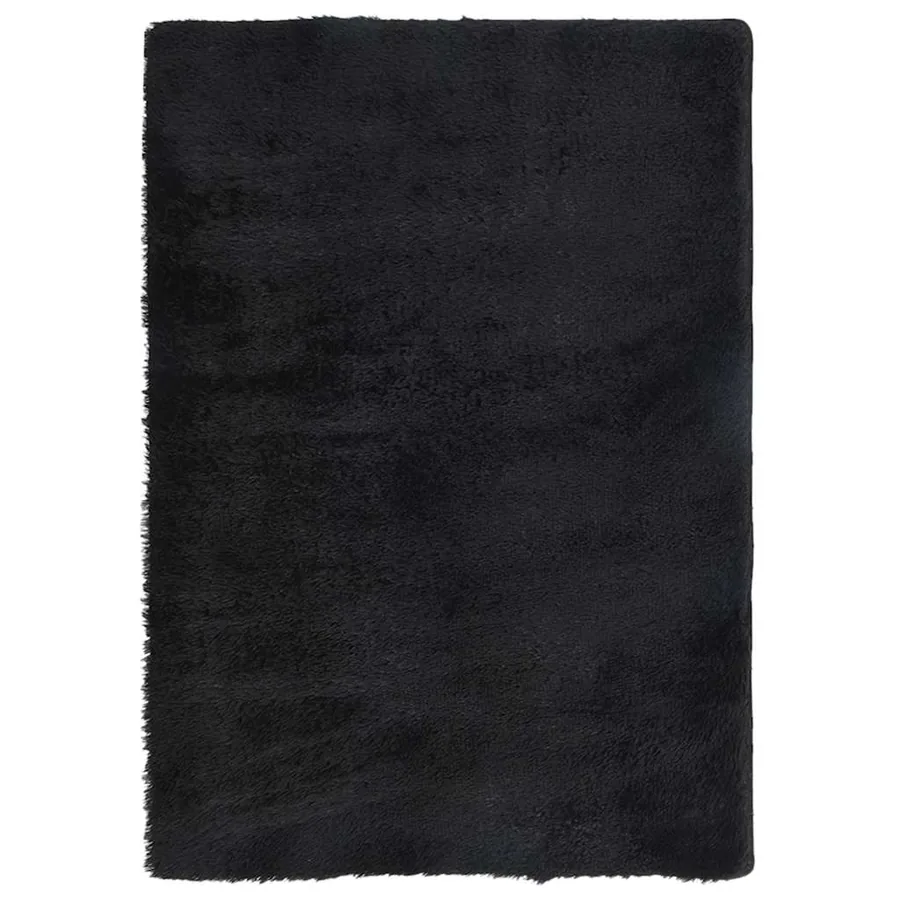 Tapis shaggy à poils longs NAVARRA noir 160x230 cm polyester - 2
