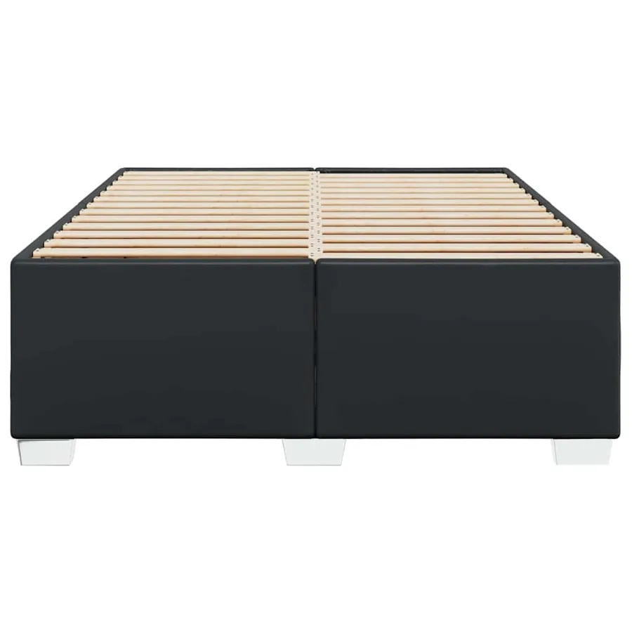 Cadre de lit sans matelas noir similicuir - 4