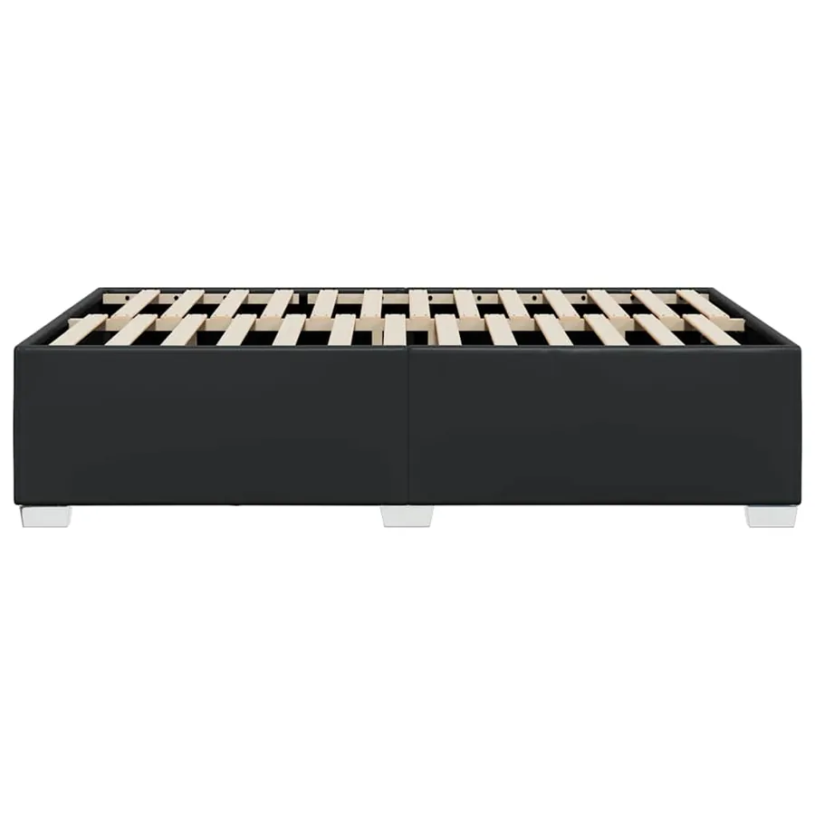 Cadre de lit sans matelas noir similicuir - 5