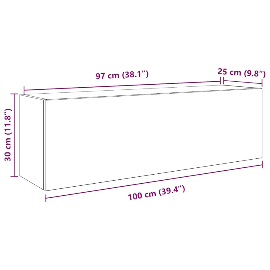 Armoire murale de bain noir 100x25x30 cm bois d'ingénierie - 12