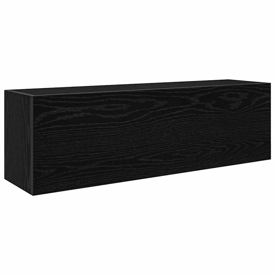 Armoire murale de bain noir 100x25x30 cm bois d'ingénierie - 2