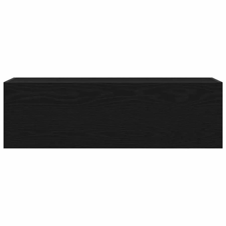 Armoire murale de bain noir 100x25x30 cm bois d'ingénierie - 5
