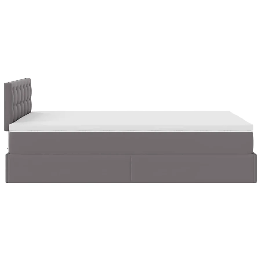 Lit ottoman avec matelas & LED gris 120x190cm similicuir - 9