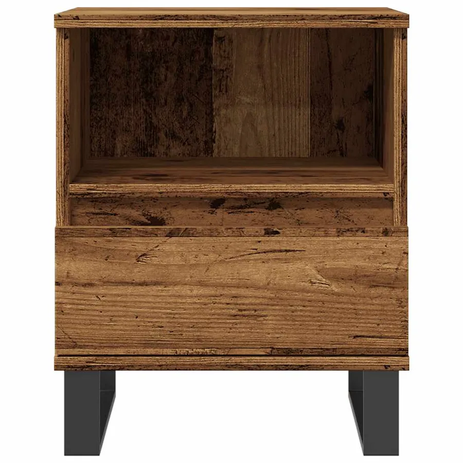 Table de chevet vieux bois 40x35x50 cm bois d’ingénierie - 4
