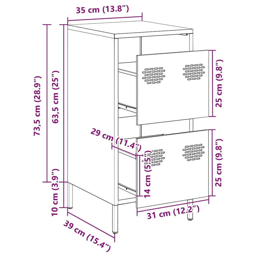 Buffet rose 35x39x73,5 cm acier laminé à froid - 13