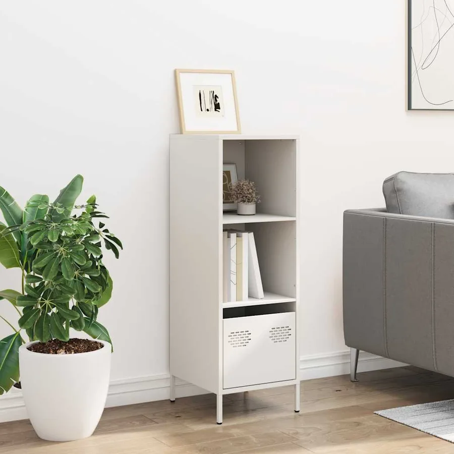 Buffet haut blanc 35x39x103,5 cm acier - 3