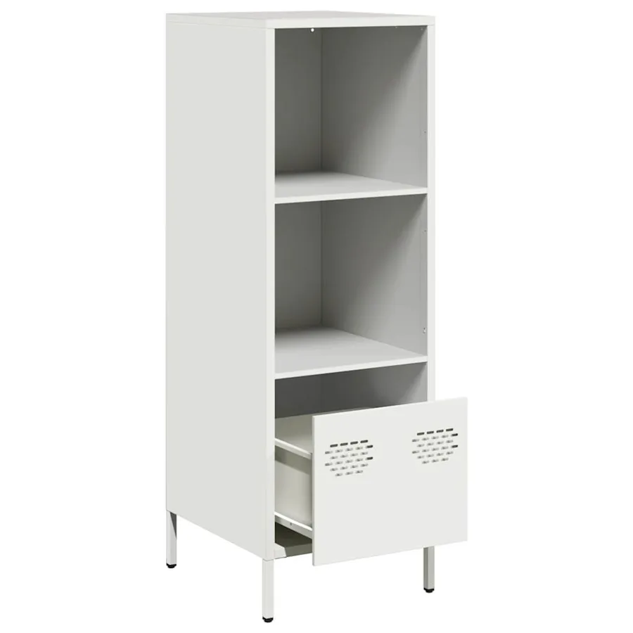 Buffet haut blanc 35x39x103,5 cm acier - 4