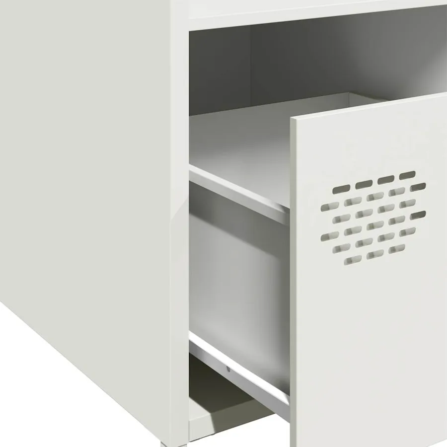 Buffet haut blanc 35x39x103,5 cm acier - 9