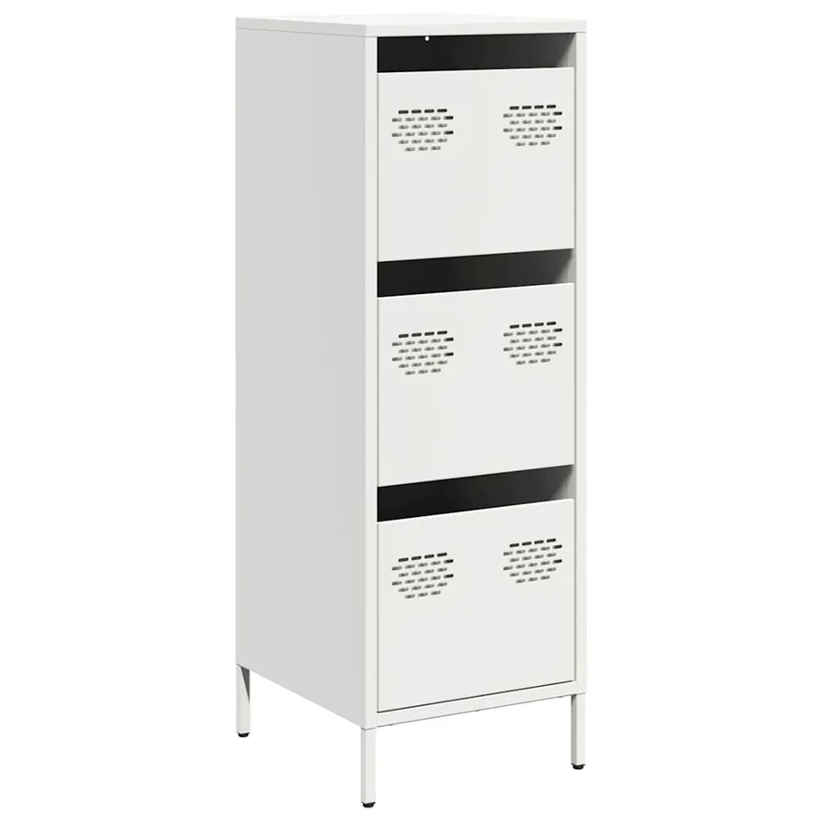 Buffet haut blanc 39x35x103,5 cm acier - 2