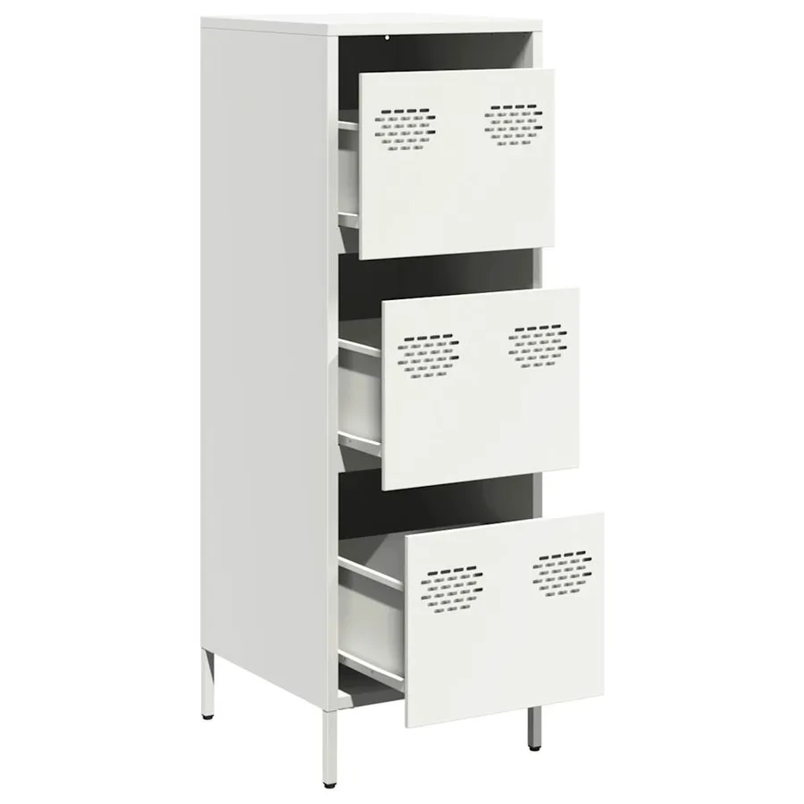 Buffet haut blanc 39x35x103,5 cm acier - 4