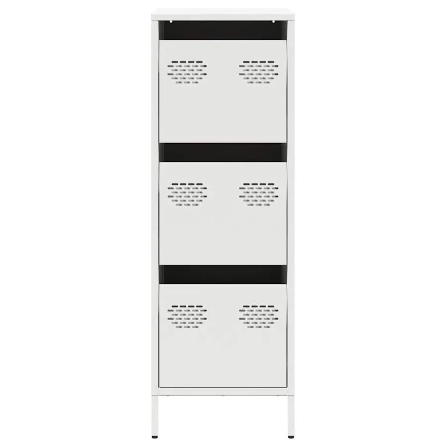 Buffet haut blanc 39x35x103,5 cm acier - 5