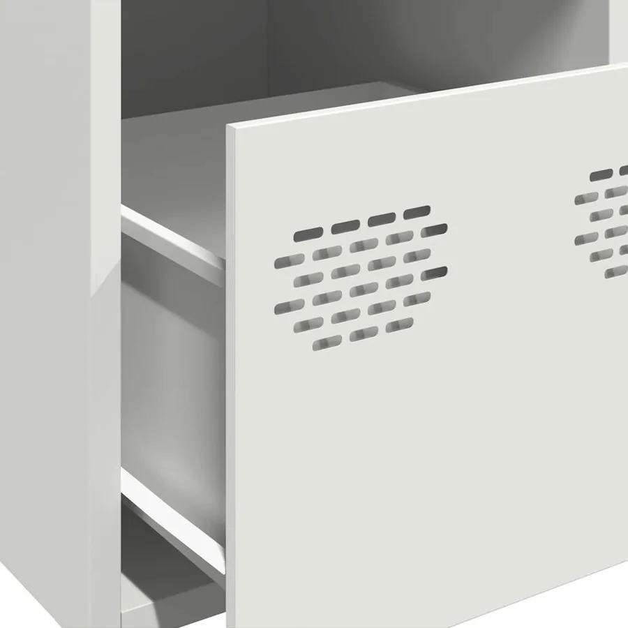 Buffet haut blanc 39x35x103,5 cm acier - 9