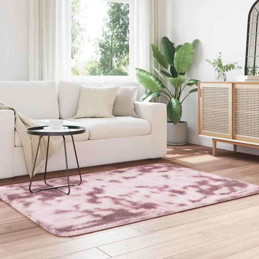 Tapis Shaggy à poils longs NAVARRA rose poudré 120x170 cm - 3