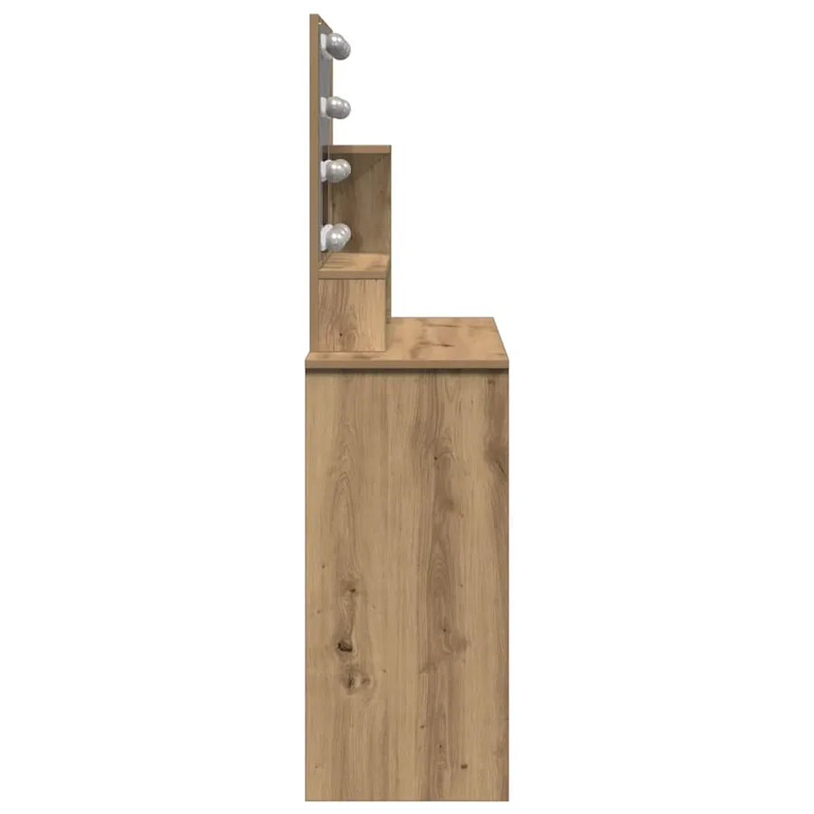Coiffeuse avec LED chêne artisanal 86,5x35x136 cm - 7