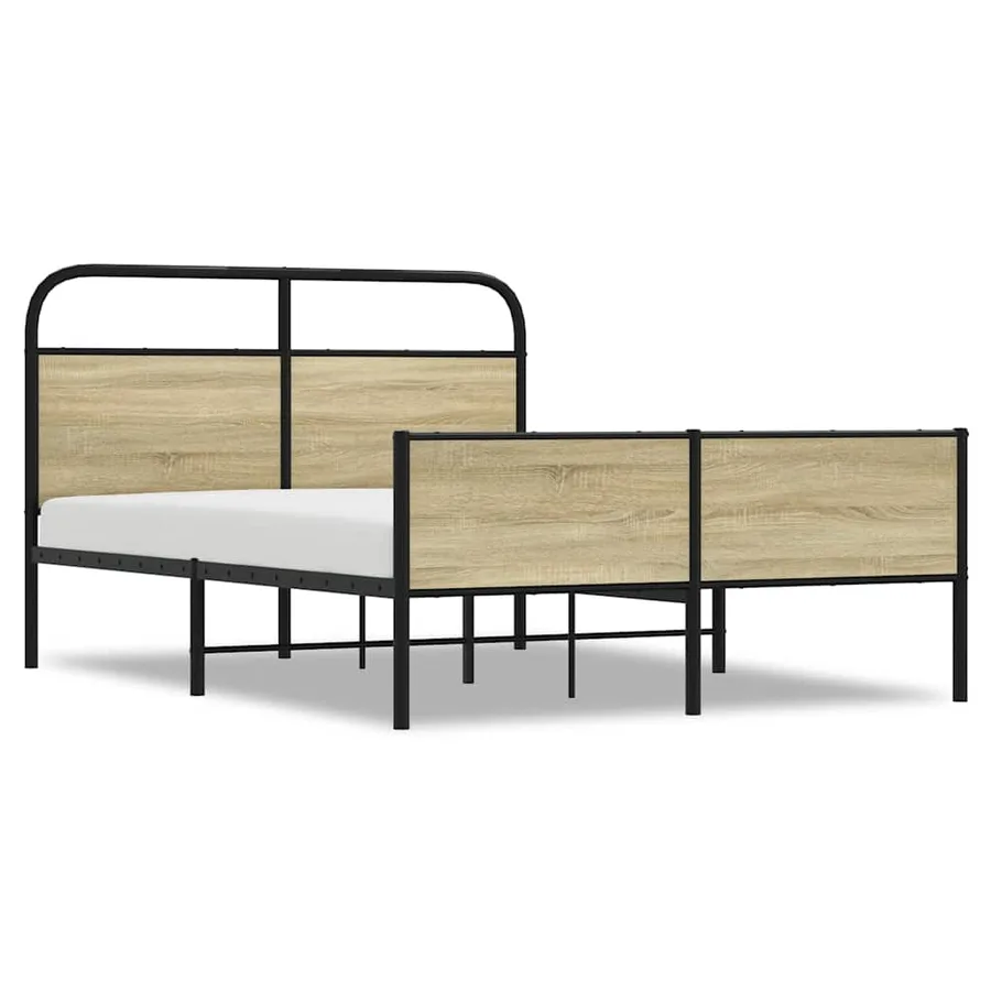 Cadre de lit sans matelas 120x190 cm cm chêne sonoma - 2