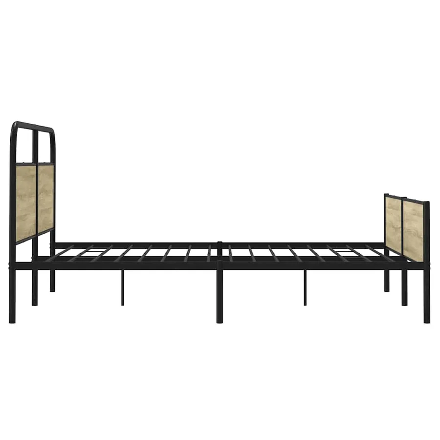 Cadre de lit en métal sans matelas chêne sonoma 180x200 cm - 6