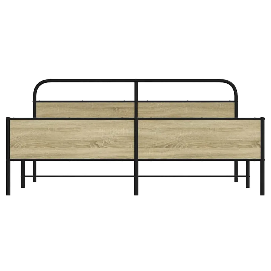 Cadre de lit en métal sans matelas chêne sonoma 193x203 cm - 5