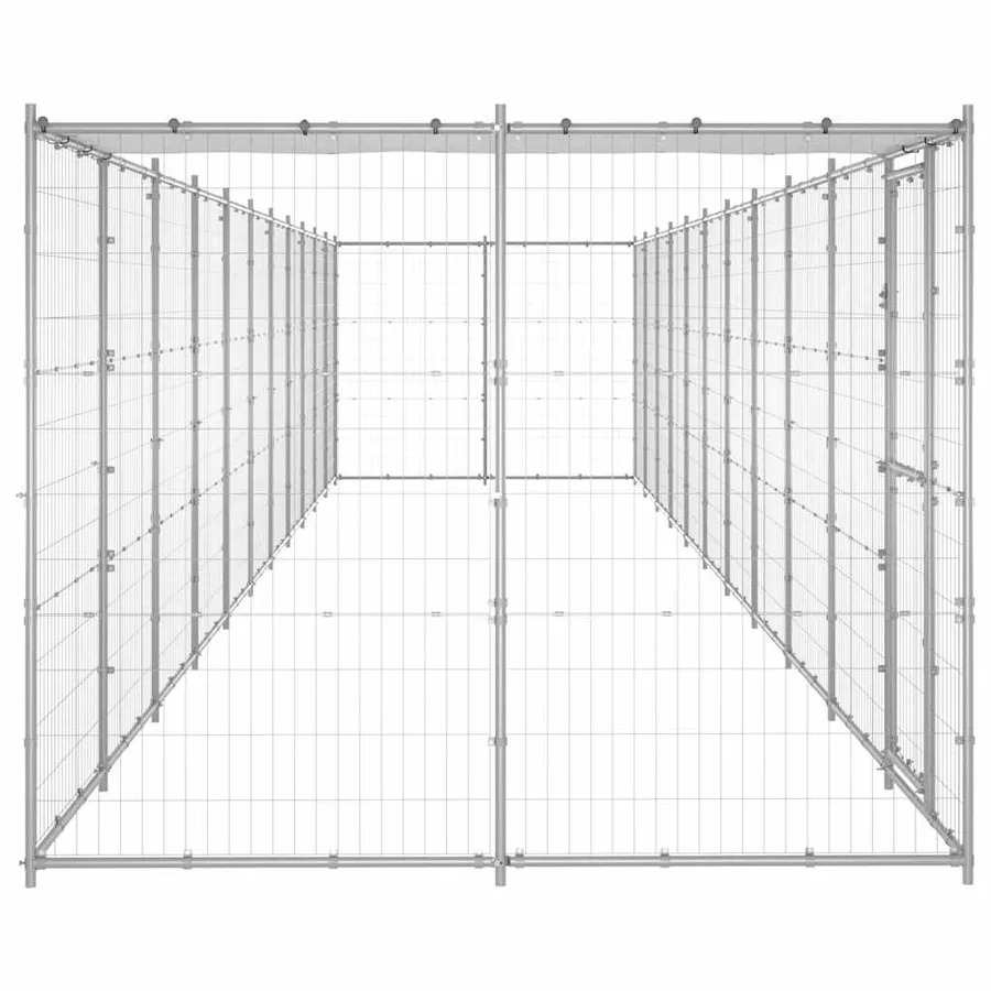 Chenil extérieur Acier galvanisé avec toit 26,62 m² - 5
