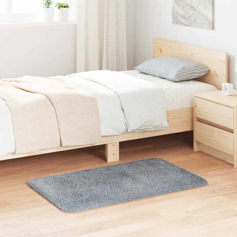 Tapis Shaggy à poils longs NAVARRA gris clair 60x100 cm
