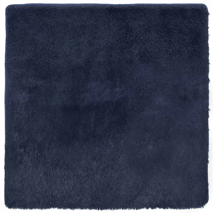 Tapis shaggy à poils longs NAVARRA bleu marine 120x120 cm - 2