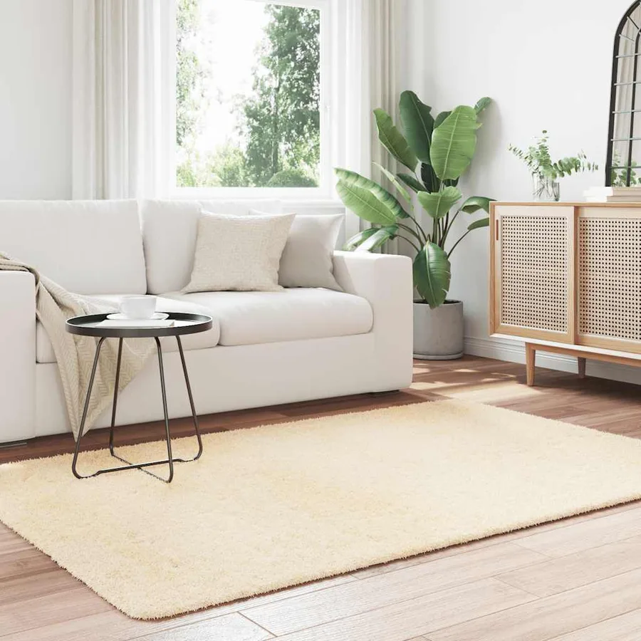 Tapis Shaggy à poils longs NAVARRA crème 130x200 cm polyester - 3