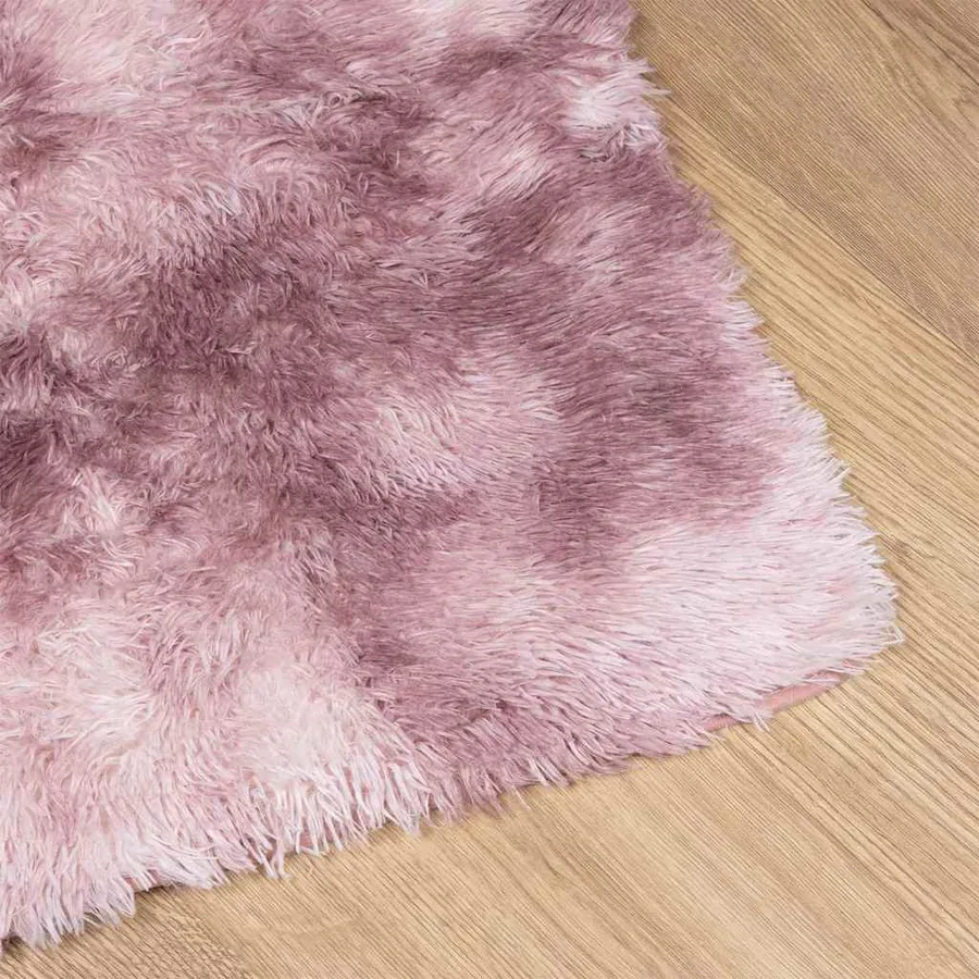 Tapis Shaggy à poils longs NAVARRA rose poudré 130x200 cm - 4