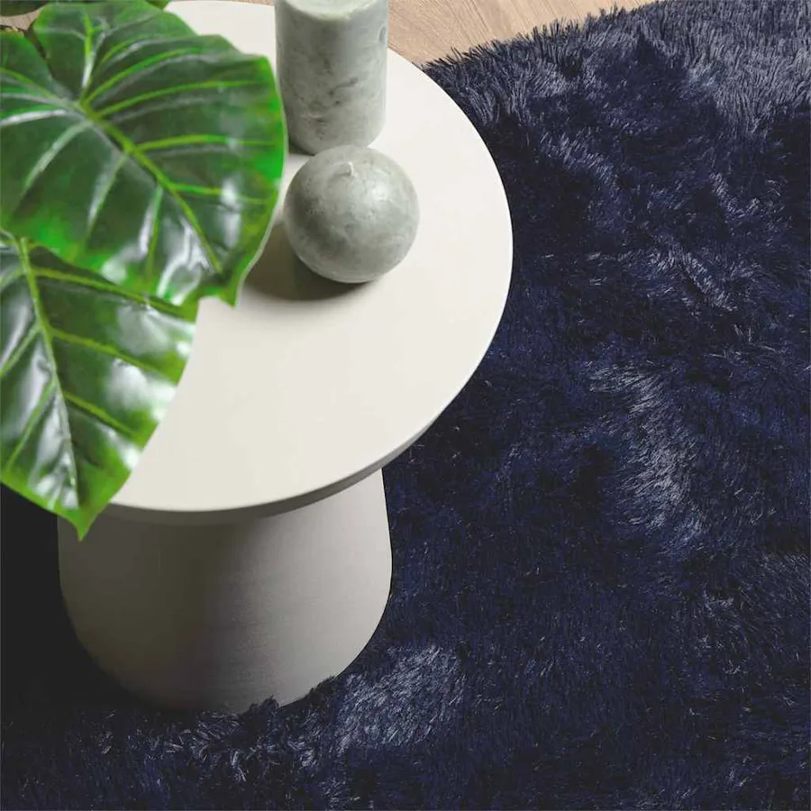 Tapis shaggy à poils longs NAVARRA bleu marine 80x150 cm - 8