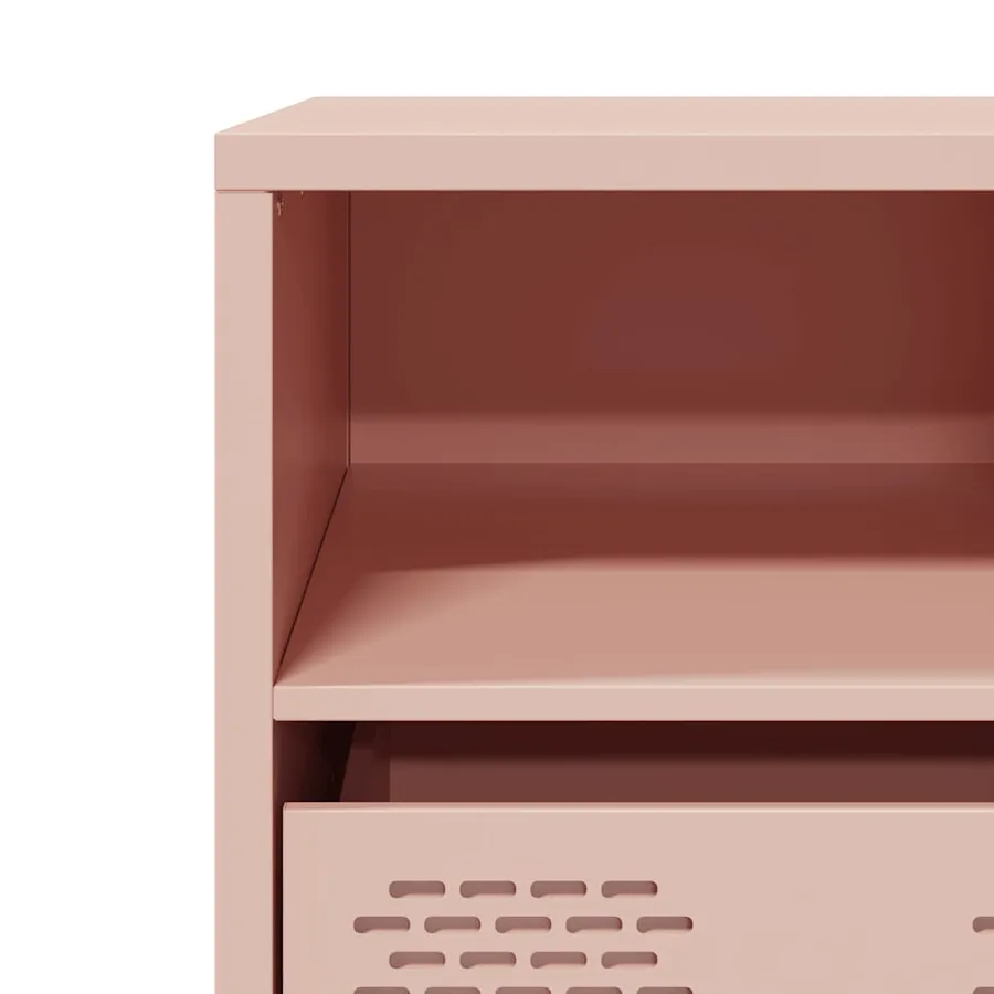 Meuble TV rose 68x39x43,5 cm acier laminé à froid - 9