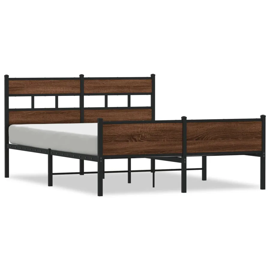 Cadre de lit sans matelas chêne marron 140x200 cm - 2