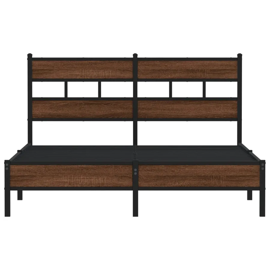Cadre de lit sans matelas chêne marron 137x190 cm - 4