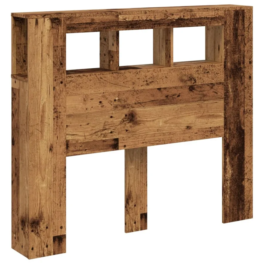 Tête de lit à LED vieux bois 120x18,5x103,5cm bois d'ingénierie - 4