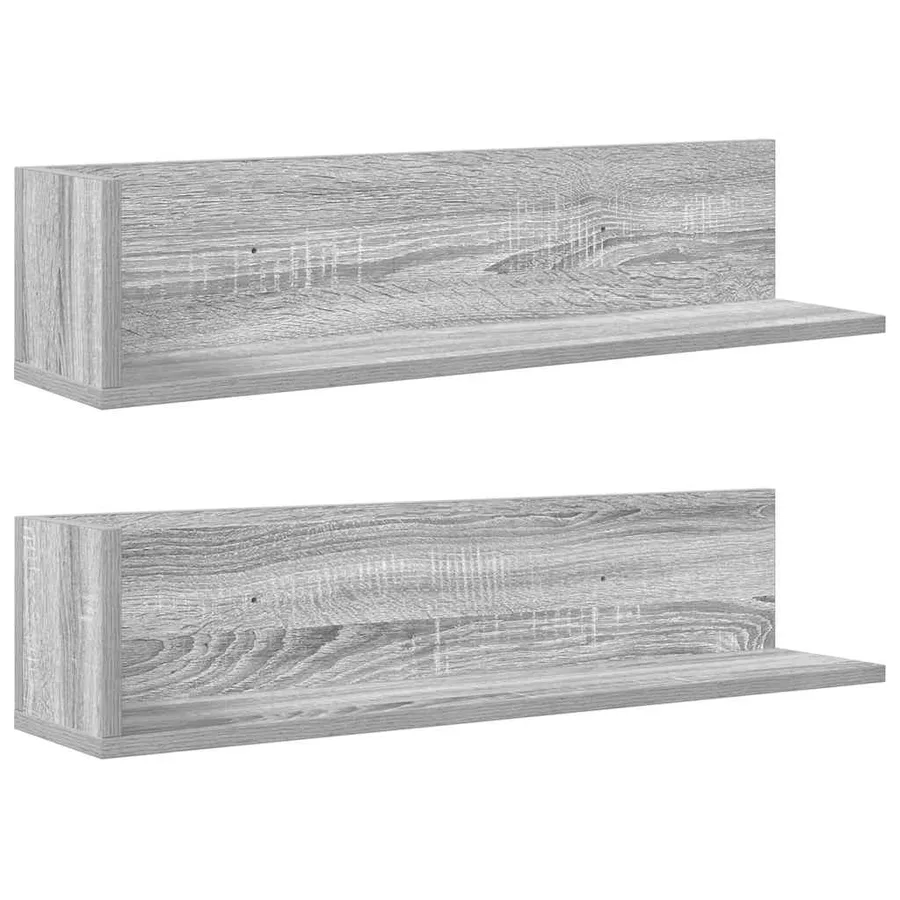 Étagères murales 2 pcs sonoma gris 75x16,5x16,5 cm - 2
