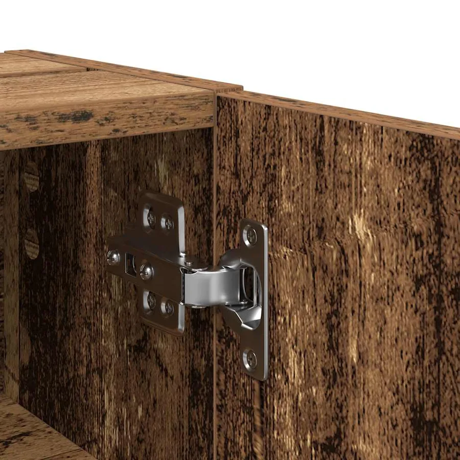 Meuble de salle de bain avec porte-rouleau vieux bois - 10