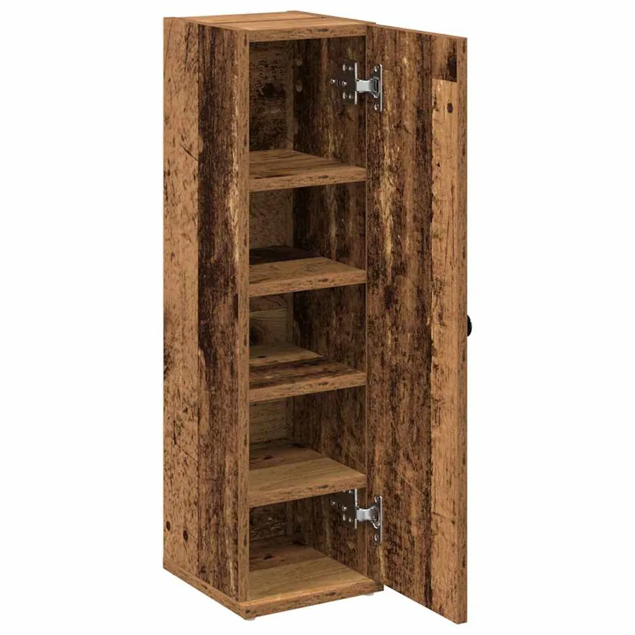 Meuble de salle de bain avec porte-rouleau vieux bois - 5