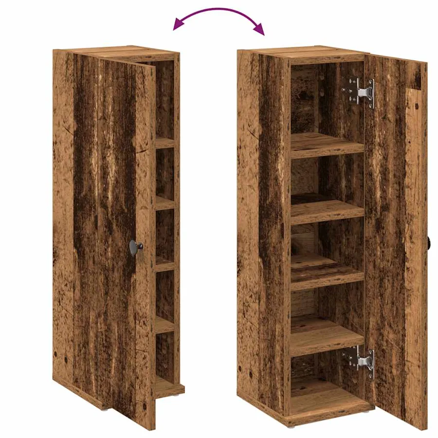 Meuble de salle de bain avec porte-rouleau vieux bois - 8