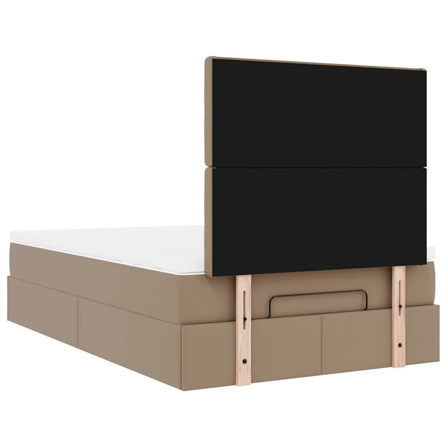 Cadre de lit ottoman et matelas cappuccino 120x190cm similicuir - 12