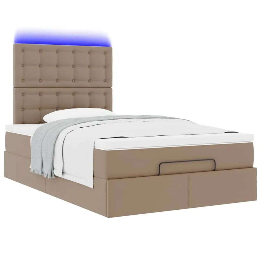 Cadre de lit ottoman et matelas cappuccino 120x190cm similicuir - 6