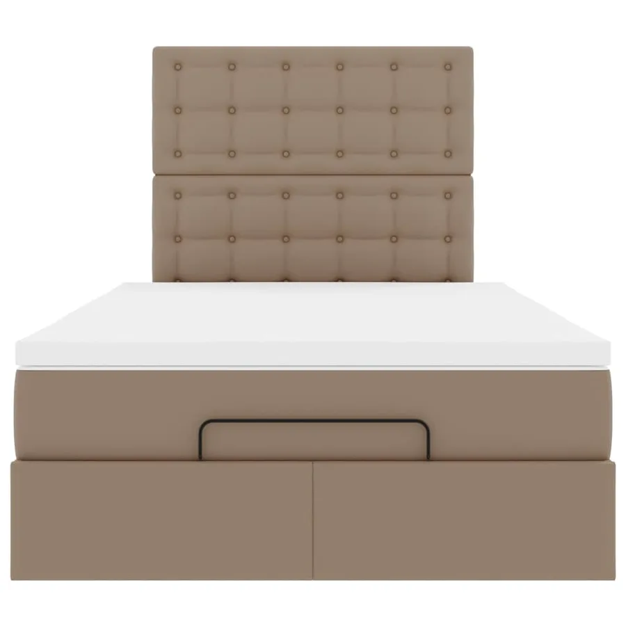Cadre de lit ottoman et matelas cappuccino 120x190cm similicuir - 8
