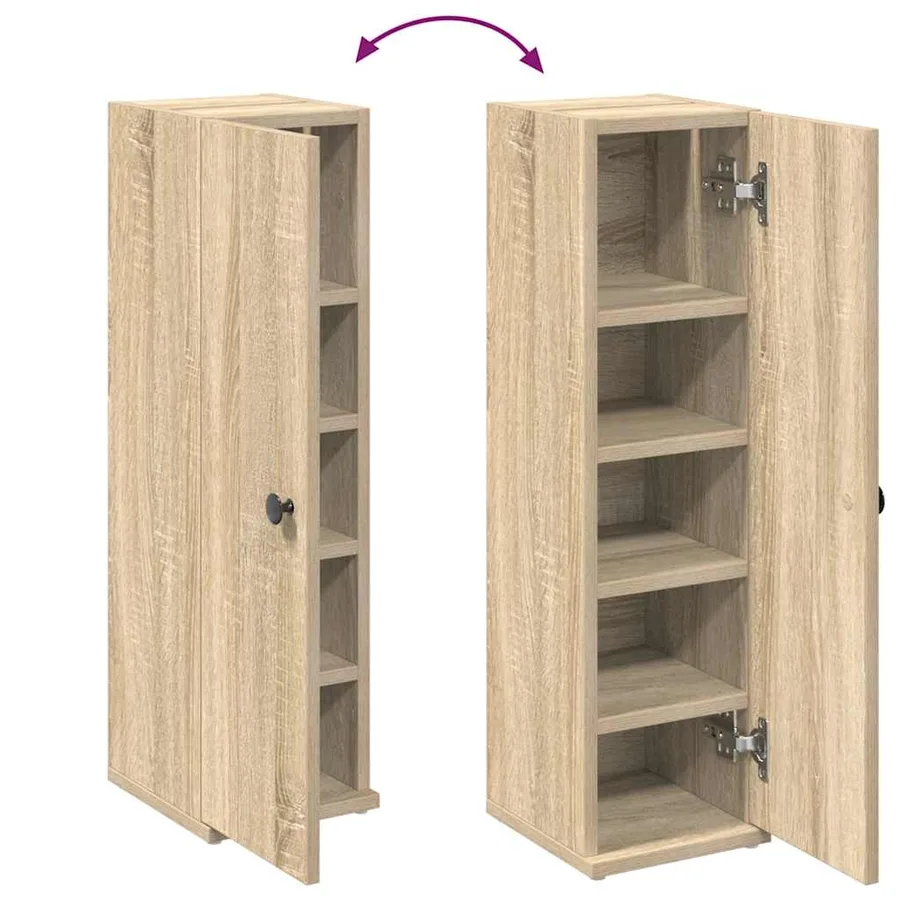 Meuble de salle de bain avec porte-rouleau chêne sonoma - 8