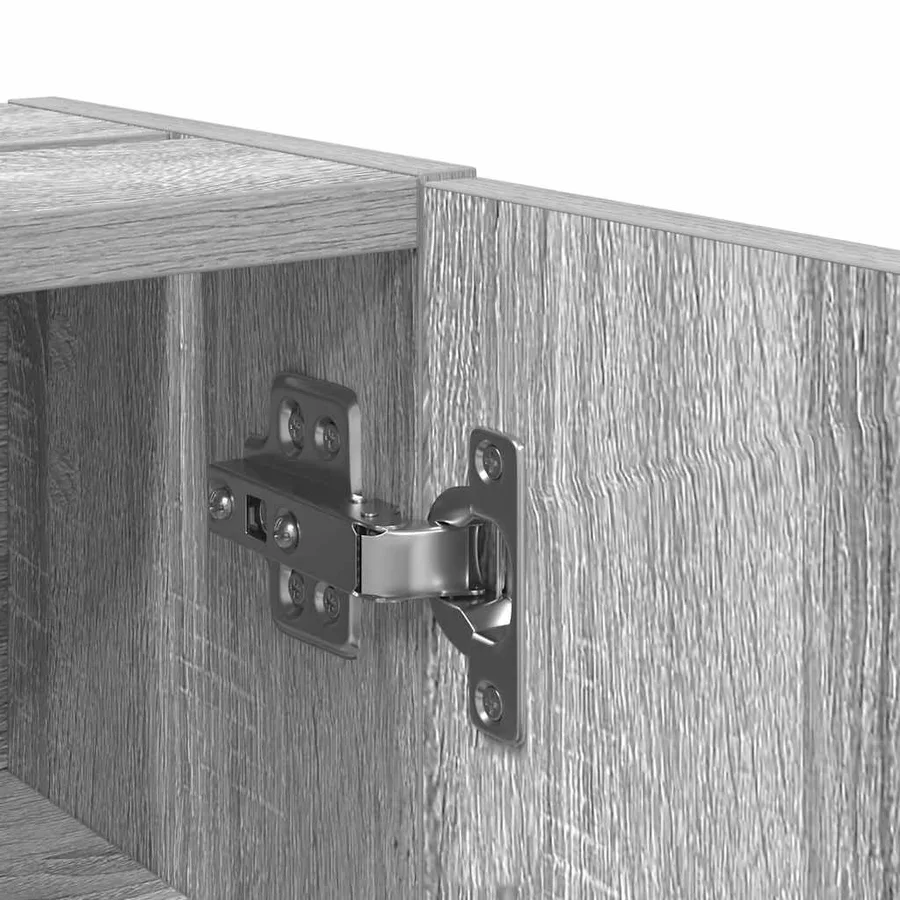 Meuble de salle de bain avec porte-rouleau sonoma gris - 10