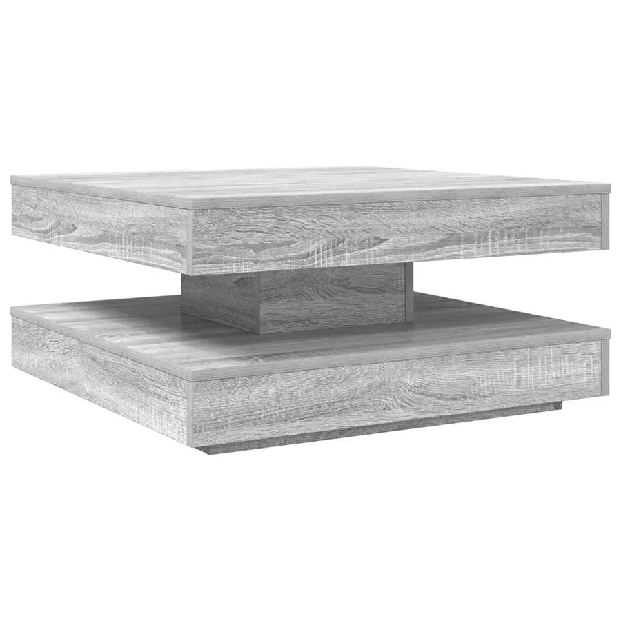 Table basse rotative à 360 degrés sonoma gris 70x70x34,5 cm - 2