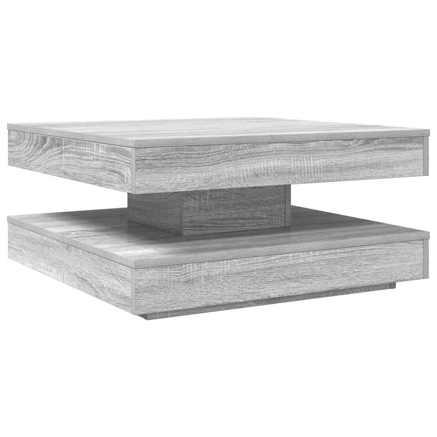 Table basse rotative à 360 degrés sonoma gris 70x70x34,5 cm - 6