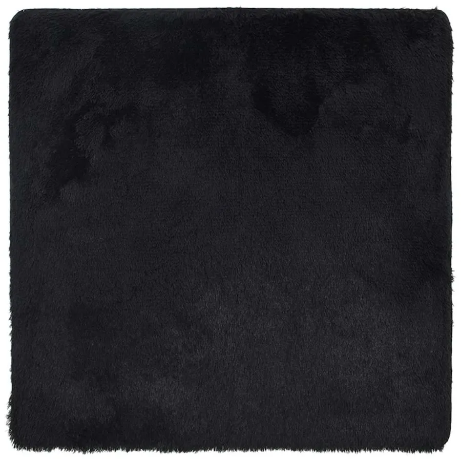 Tapis shaggy à poils longs NAVARRA noir 200x200 cm polyester - 2