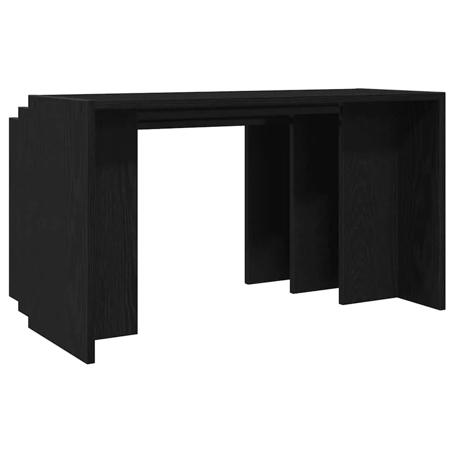 Tables gigognes 3 pcs noir bois d'ingénierie - 6
