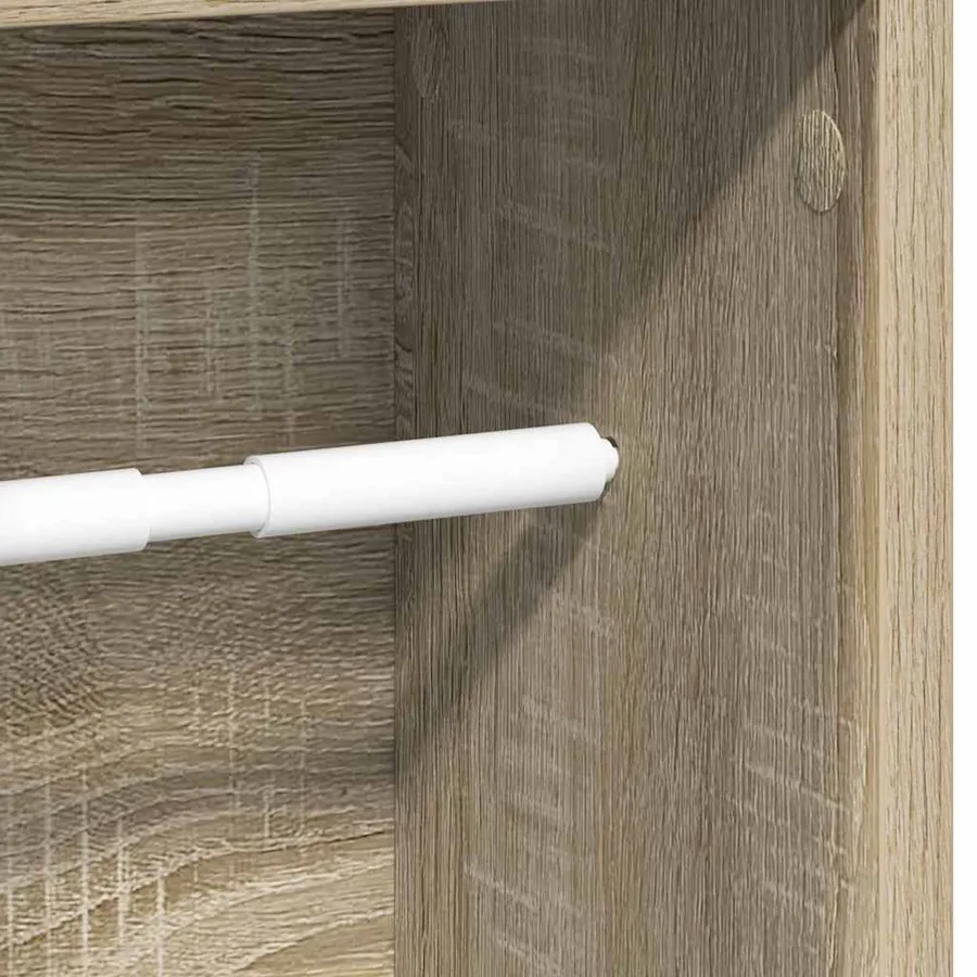 Meuble de salle de bain avec porte-rouleau chêne sonoma - 7