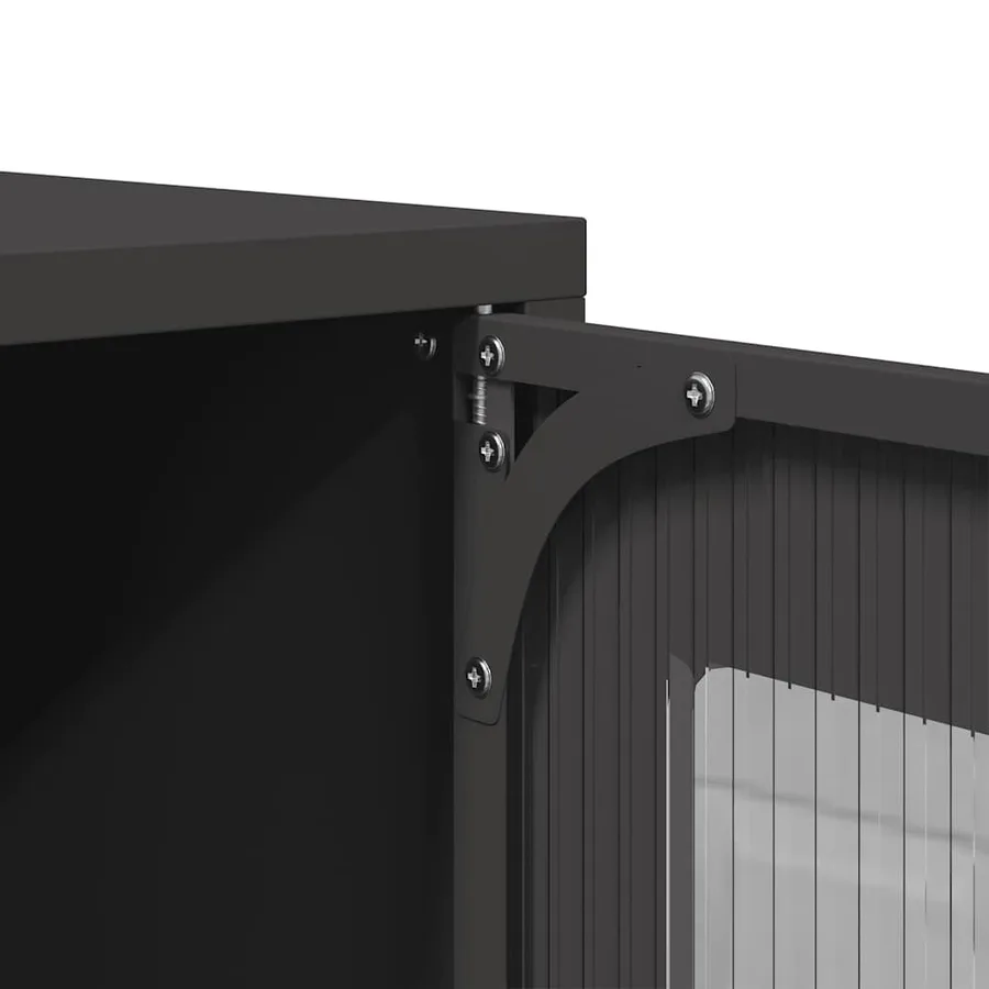 Buffet haut noir 68x39x123 cm acier - 10