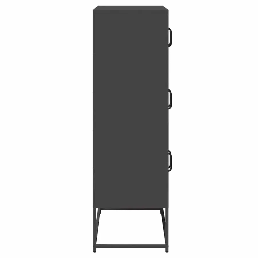 Buffet haut noir 68x39x123 cm acier - 7